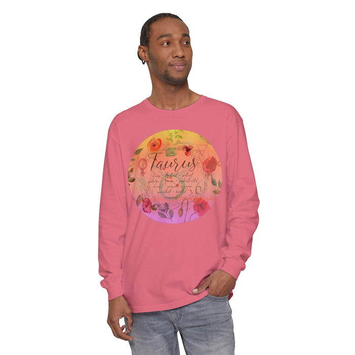 Taurus Unisex Garment-dyed Long Sleeve T-Shirt