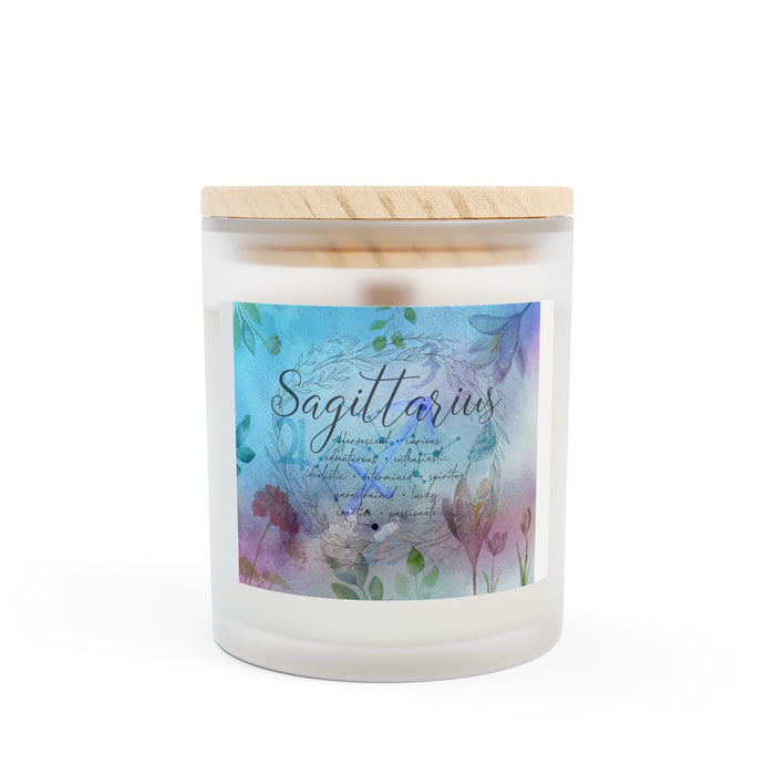 Sagittarius Frosted Glass Candle, 11oz