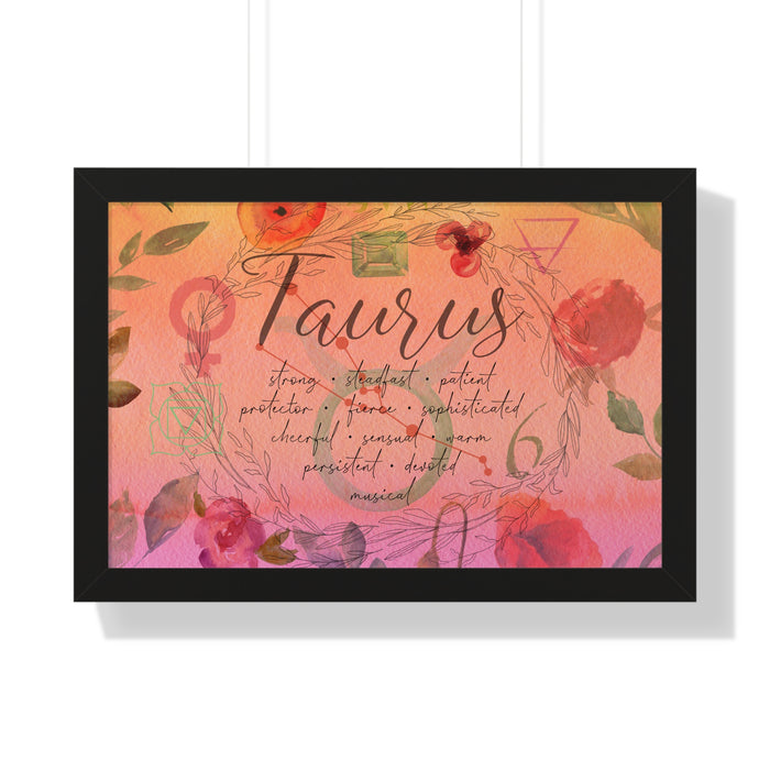 Taurus Framed Horizontal Poster