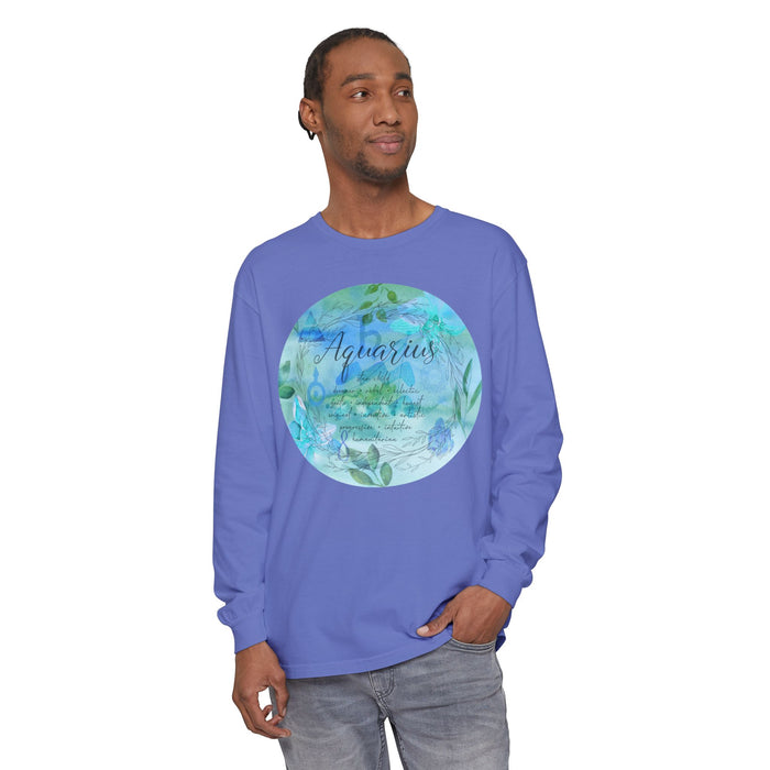 Aquarius Unisex Garment-dyed Long Sleeve T-Shirt