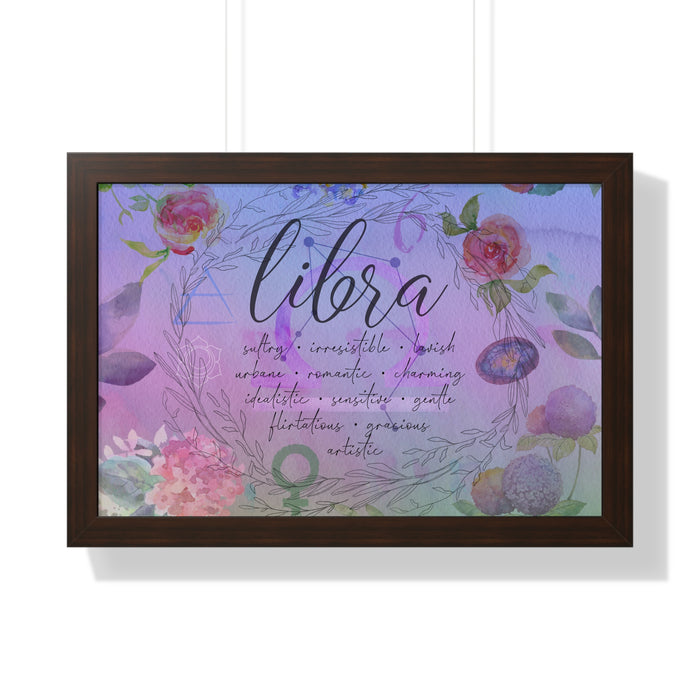 Libra Framed Horizontal Poster