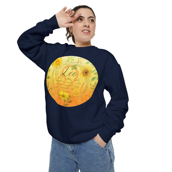 Leo Unisex Garment-Dyed Sweatshirt