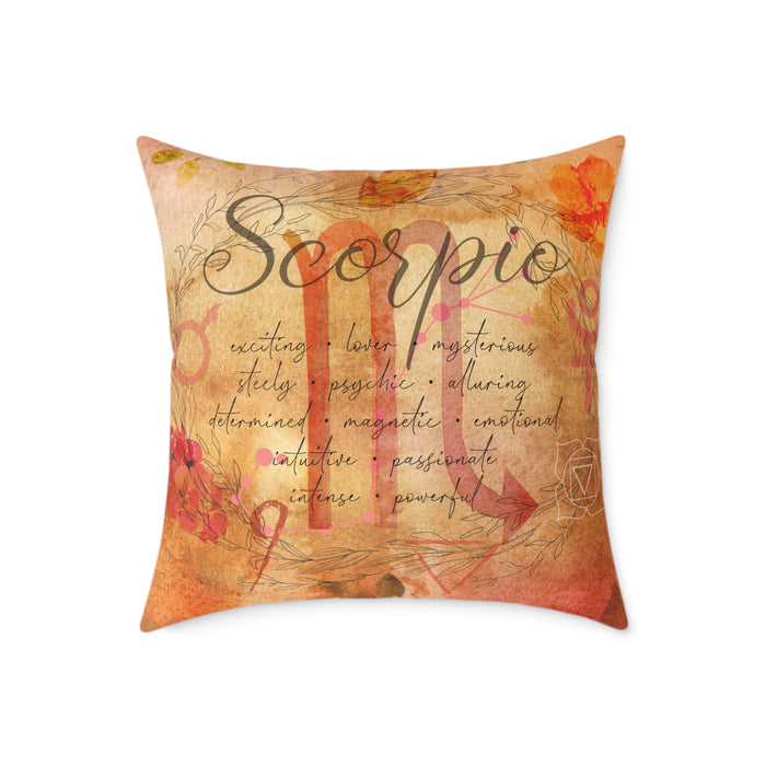 Scorpio Square Poly Canvas Pillow