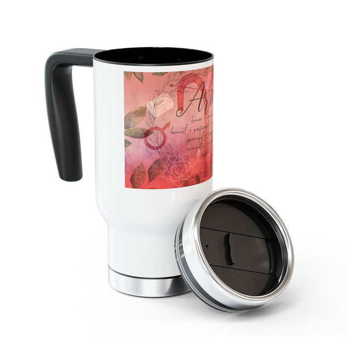 Aries Stainless Steel Travel Mug with Handle, 14oz