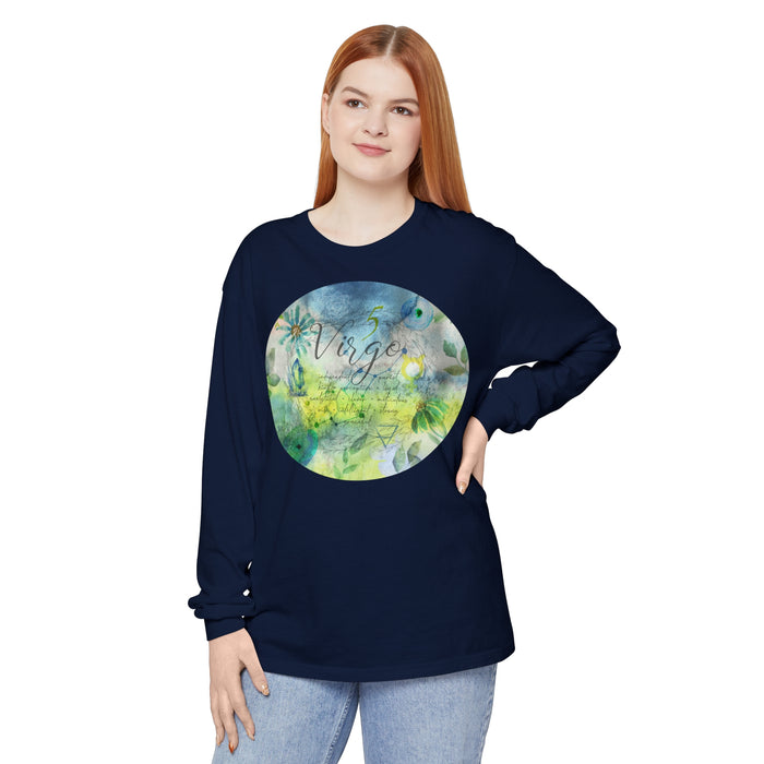 Virgo Unisex Garment-dyed Long Sleeve T-Shirt