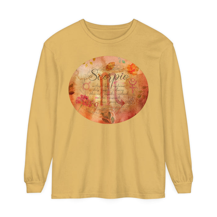 Scorpio Unisex Garment-dyed Long Sleeve T-Shirt