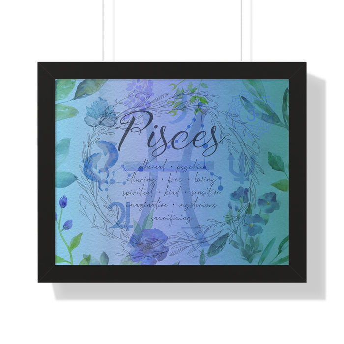 Pisces Framed Horizontal Poster