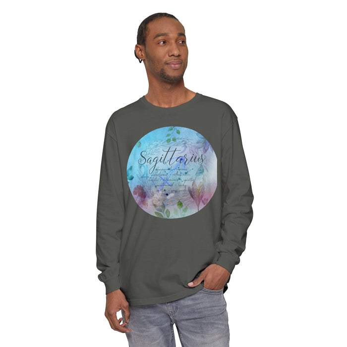 Sagittarius Unisex Garment-dyed Long Sleeve T-Shirt