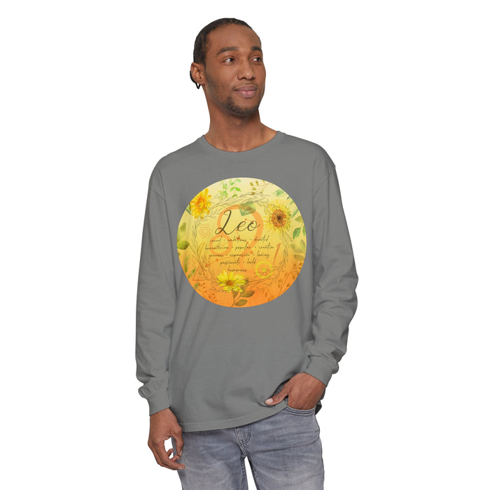 Leo Unisex Garment-dyed Long Sleeve T-Shirt