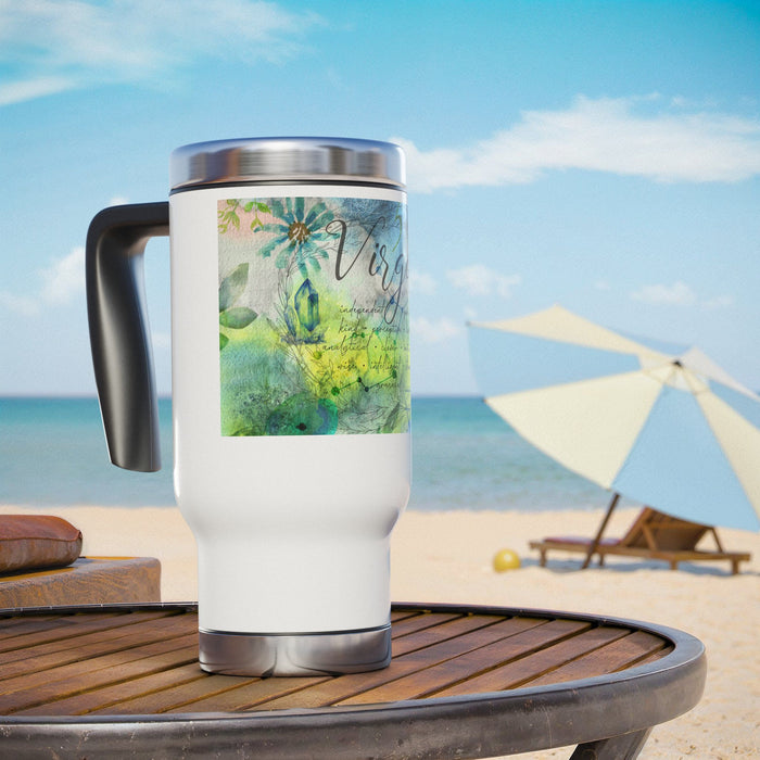Virgo Stainless Steel Travel Mug with Handle, 14oz