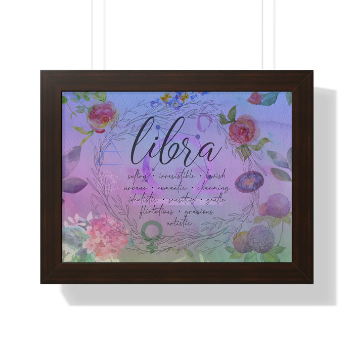 Libra Framed Horizontal Poster