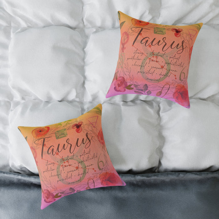 Taurus Square Poly Canvas Pillow