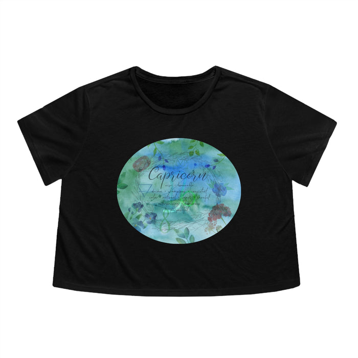 Capricorn Women's Flowy Cropped Tee