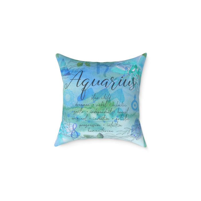 Aquarius Square Poly Canvas Pillow