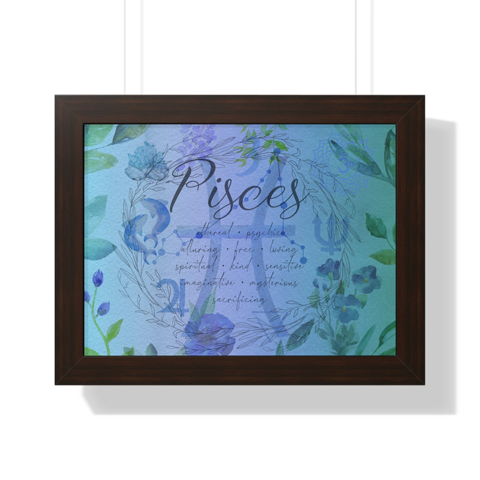 Pisces Framed Horizontal Poster