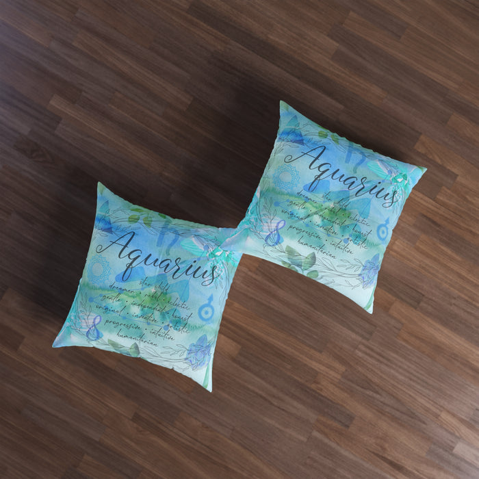 Aquarius Tufted Floor Pillow, Square