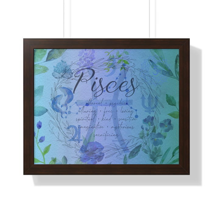 Pisces Framed Horizontal Poster