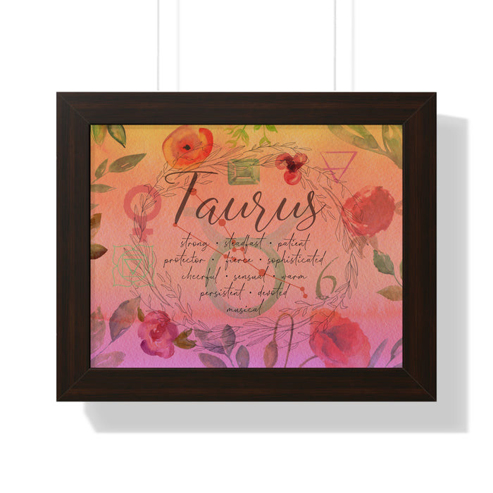 Taurus Framed Horizontal Poster
