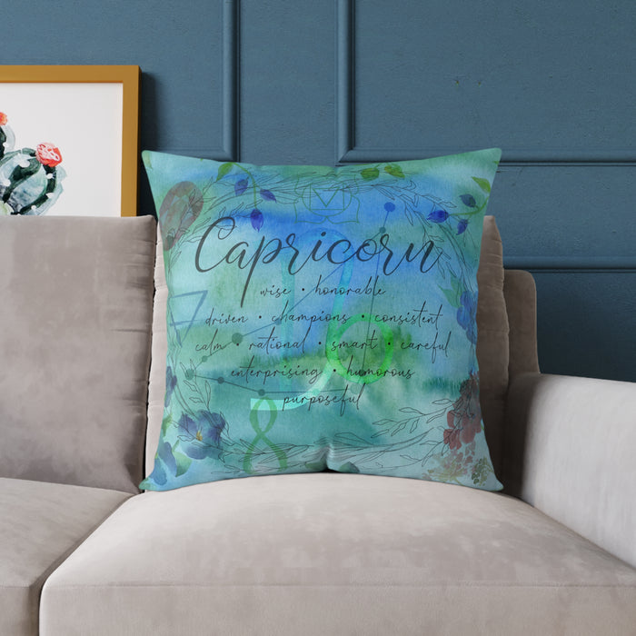 Capricorn Square Poly Canvas Pillow
