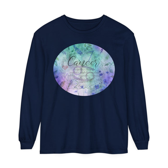 Cancer Unisex Garment-dyed Long Sleeve T-Shirt