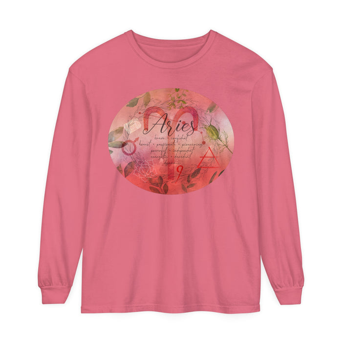 Aries Unisex Garment-dyed Long Sleeve T-Shirt
