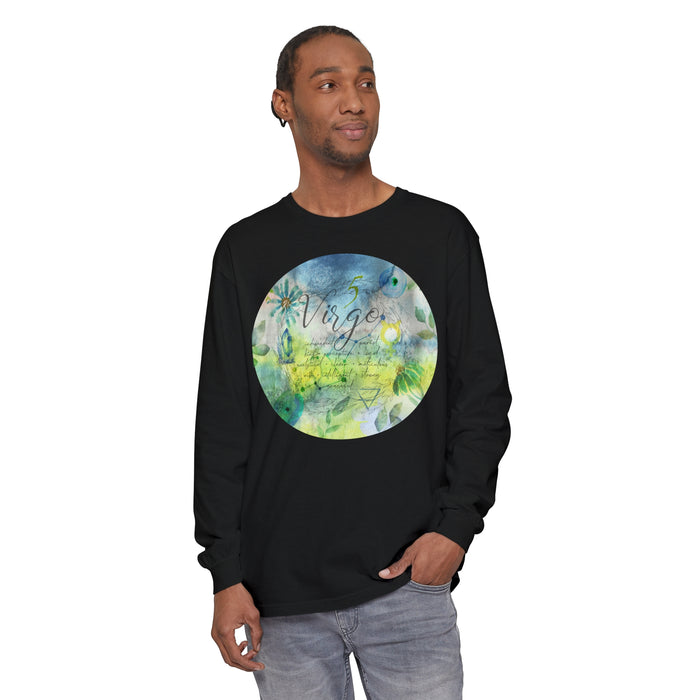 Virgo Unisex Garment-dyed Long Sleeve T-Shirt
