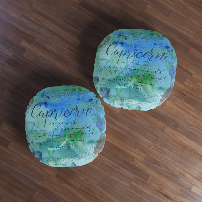 Capricorn Tufted Floor Pillow, Round