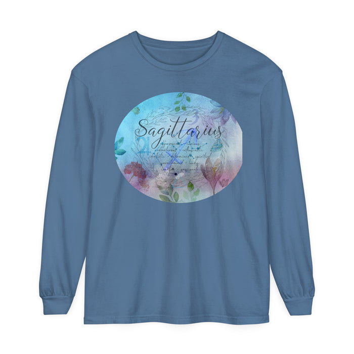 Sagittarius Unisex Garment-dyed Long Sleeve T-Shirt