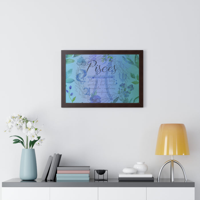 Pisces Framed Horizontal Poster