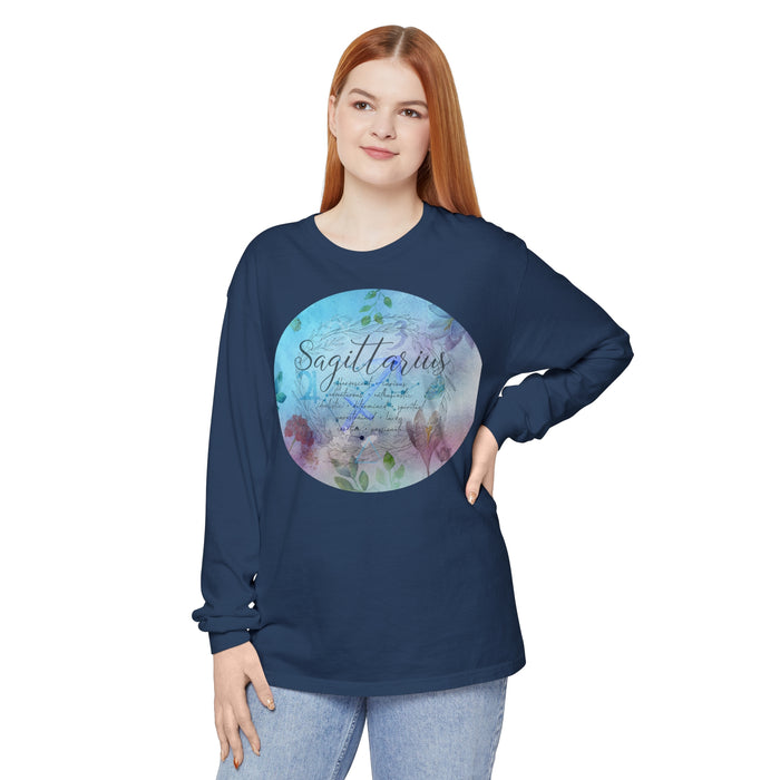 Sagittarius Unisex Garment-dyed Long Sleeve T-Shirt