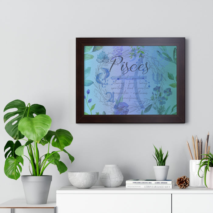 Pisces Framed Horizontal Poster