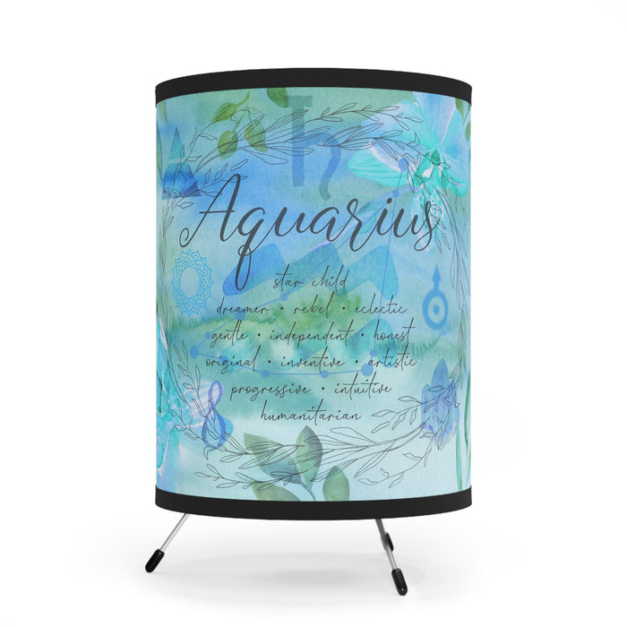 Aquarius Tripod Lamp with High-Res Printed Shade, US\CA plug