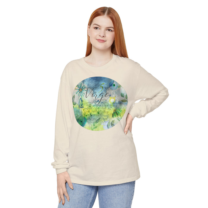 Virgo Unisex Garment-dyed Long Sleeve T-Shirt