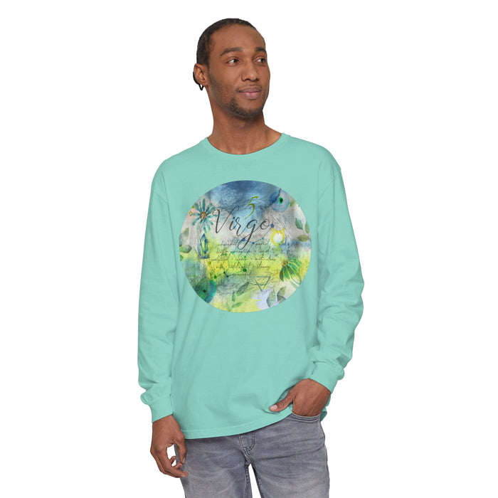 Virgo Unisex Garment-dyed Long Sleeve T-Shirt