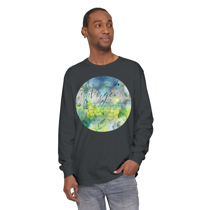 Virgo Unisex Garment-dyed Long Sleeve T-Shirt