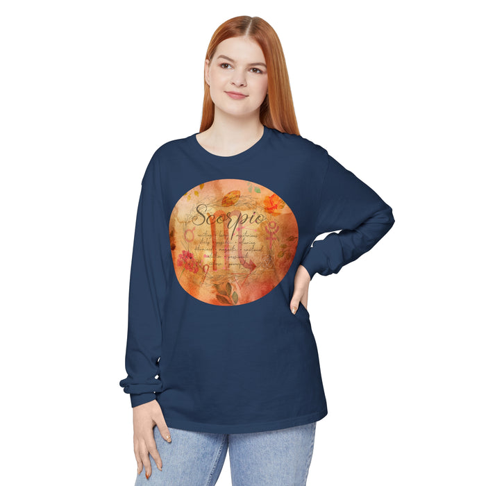 Scorpio Unisex Garment-dyed Long Sleeve T-Shirt