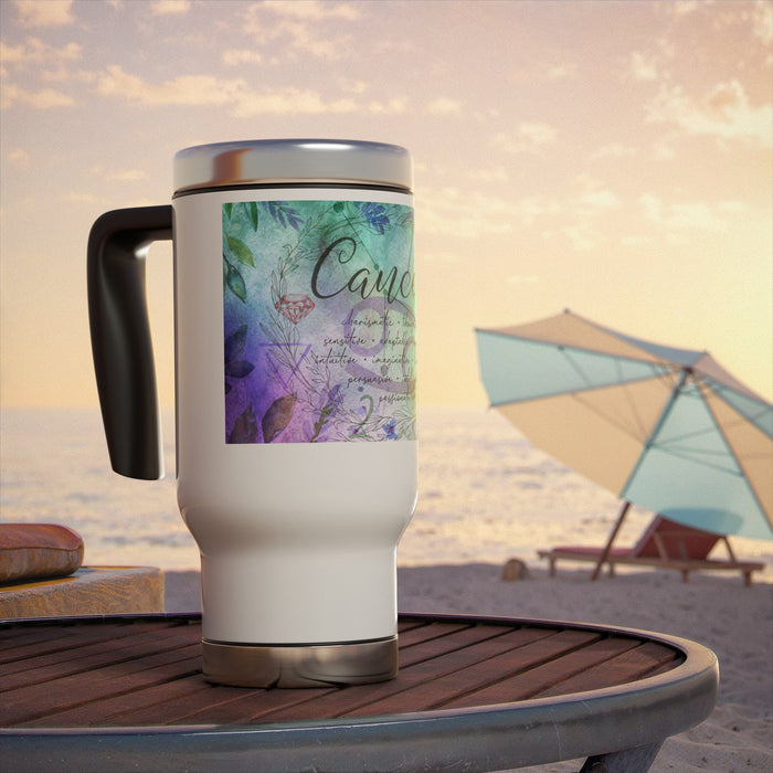 Cancer Stainless Steel Travel Mug with Handle, 14oz