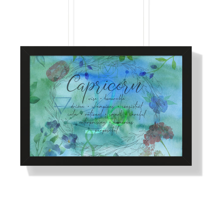 Capricorn Framed Horizontal Poster