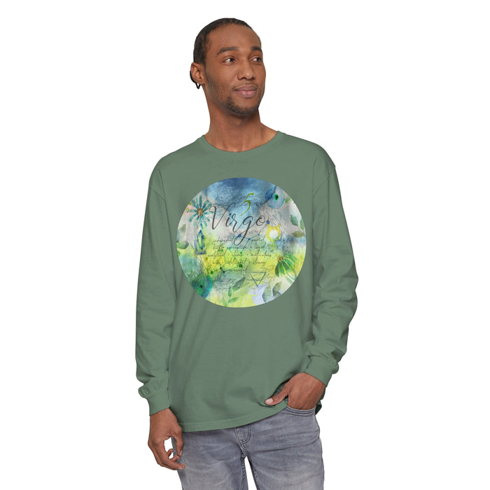 Virgo Unisex Garment-dyed Long Sleeve T-Shirt