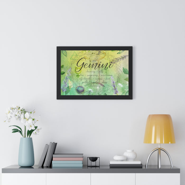 Gemini Framed Horizontal Poster