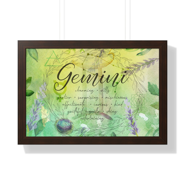Gemini Framed Horizontal Poster