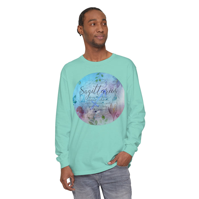Sagittarius Unisex Garment-dyed Long Sleeve T-Shirt