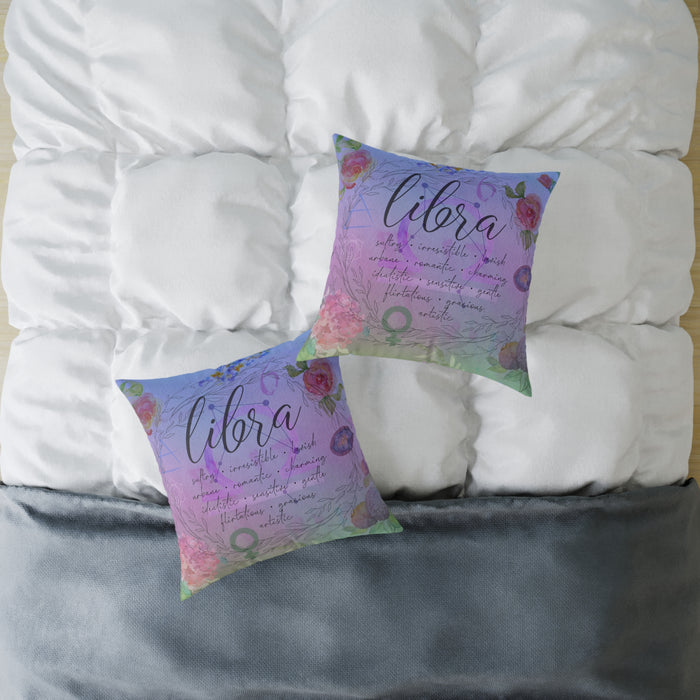 Libra Square Poly Canvas Pillow