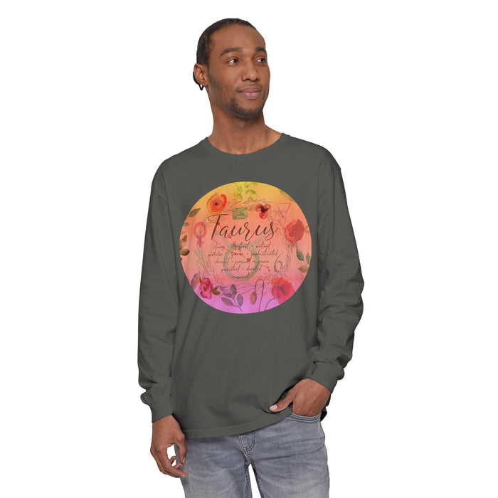 Taurus Unisex Garment-dyed Long Sleeve T-Shirt