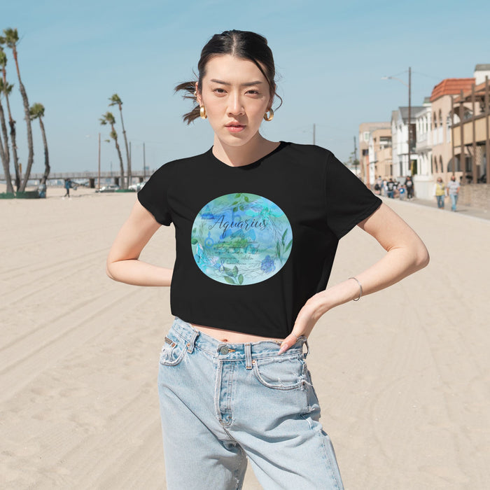 Aquarius Women's Flowy Cropped Tee