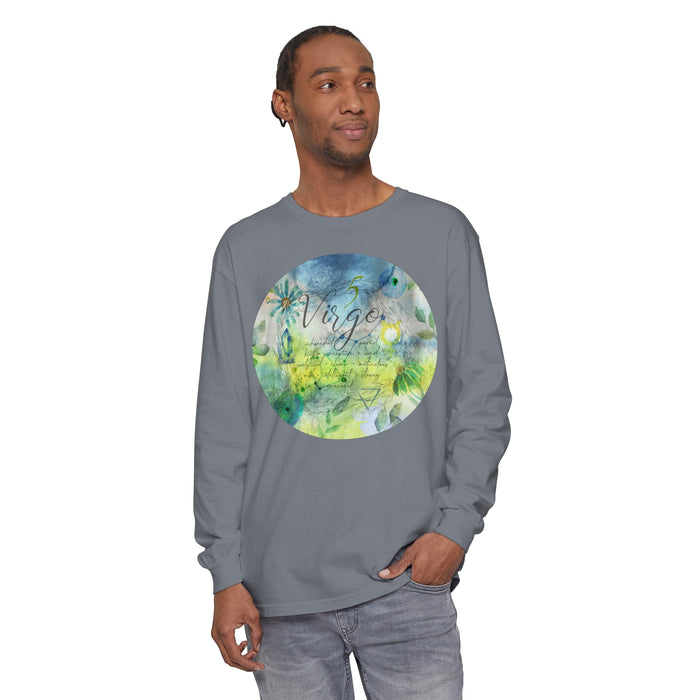 Virgo Unisex Garment-dyed Long Sleeve T-Shirt