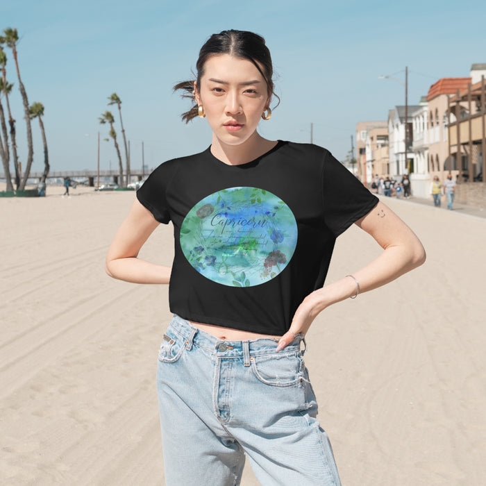 Capricorn Women's Flowy Cropped Tee