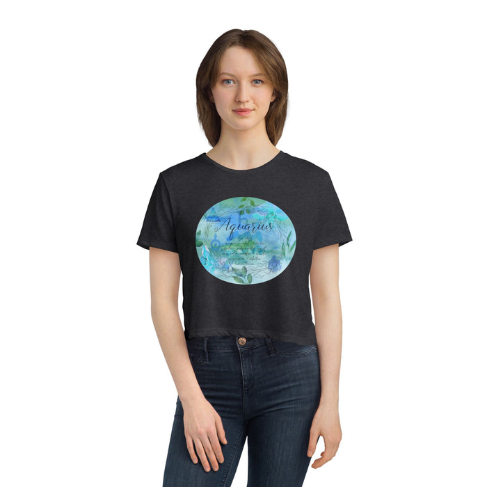 Aquarius Women's Flowy Cropped Tee