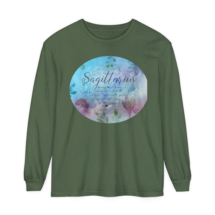 Sagittarius Unisex Garment-dyed Long Sleeve T-Shirt