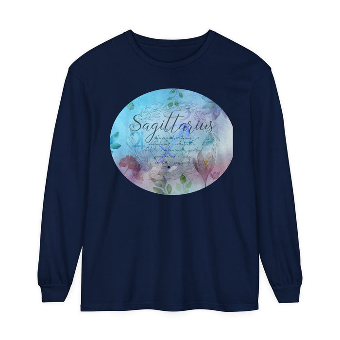 Sagittarius Unisex Garment-dyed Long Sleeve T-Shirt